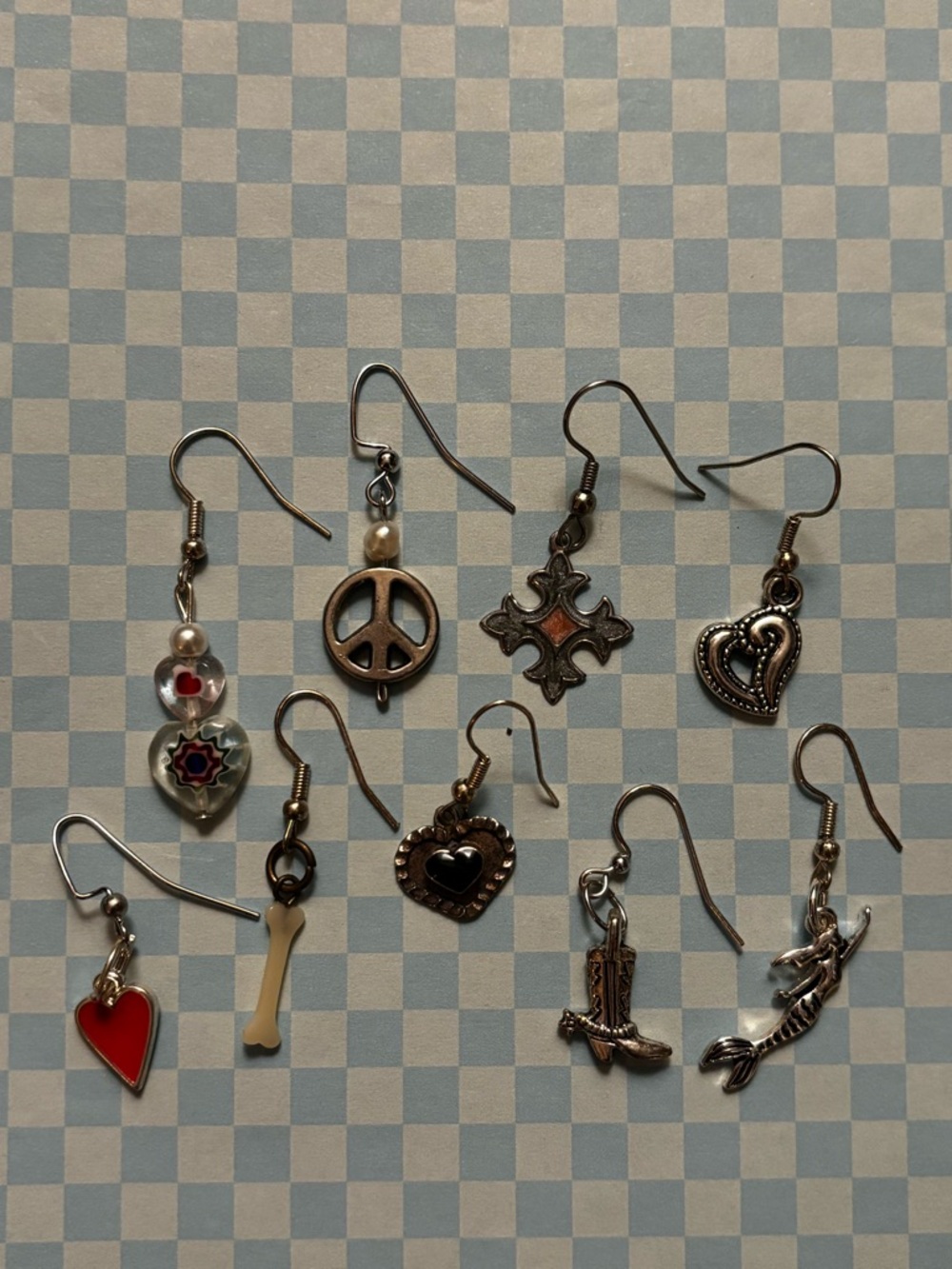 Mixed Metal Charm Earrings